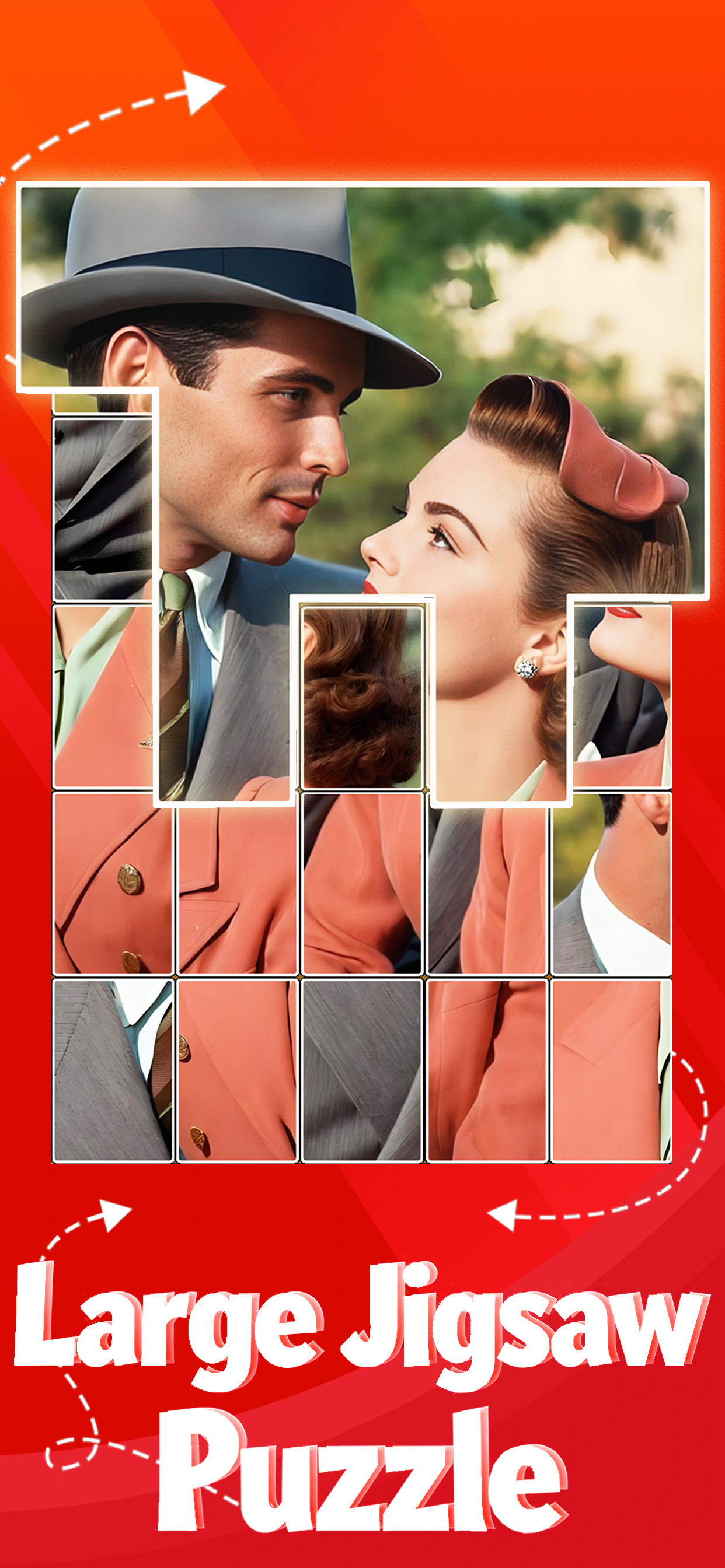Jigblock Puzzles picture block challenge featuring a vintage couple